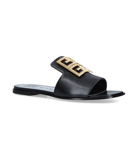 givenchy black flat sandals|givenchy 4g flat mule sandals.